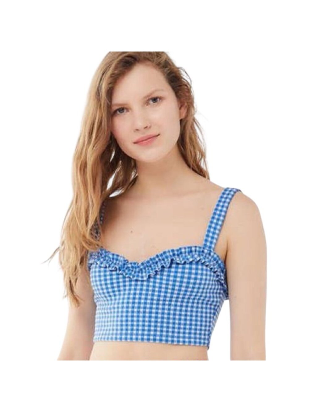 URBAN OUTFITTERS Glenda Gingham Cropped Tank Top - Size Large